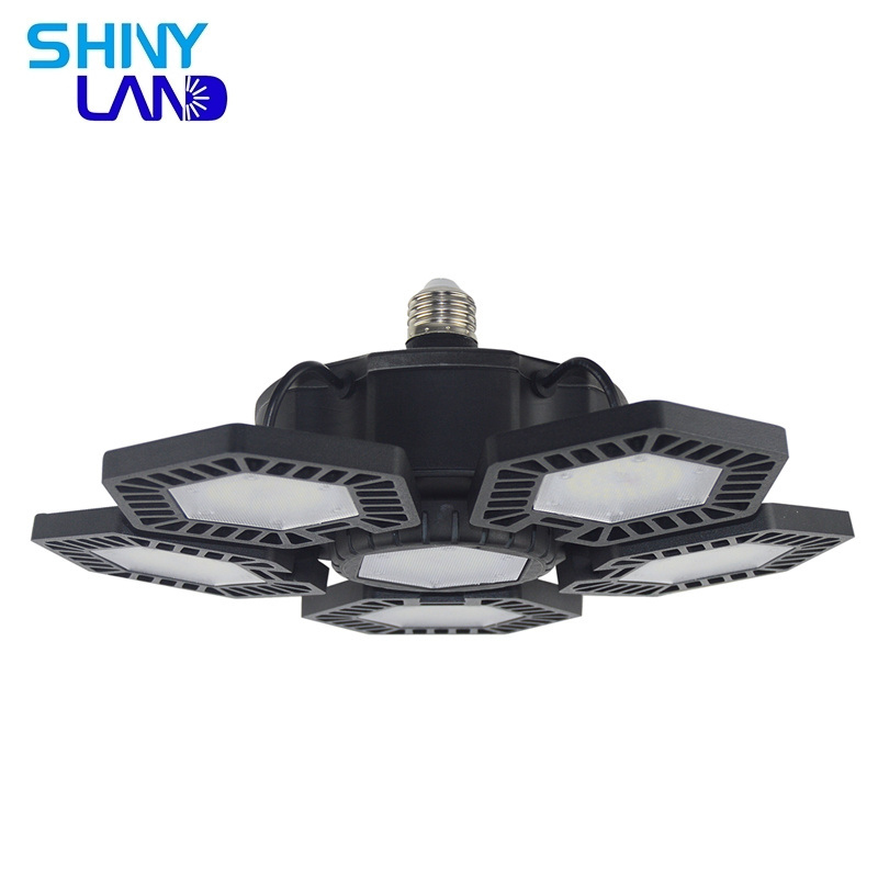 New Super Bright 60W 80W Led Ceiling Garage Lamp Deformable Led Folding Garage Light