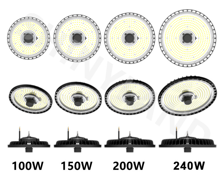 Industrial Warehouse 100 150 200 300w Motion Sensor Shop Garage 4000k LED ufo High Bay Light For Gymnasium