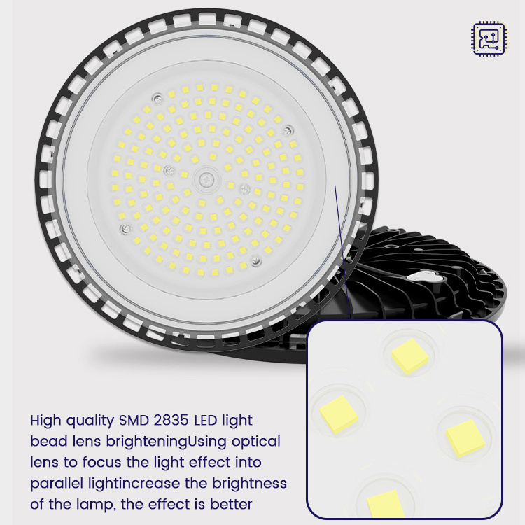 Waterproof 100W 150W 200W 300W Ip65 Factory Gym Warehouse Lighting Ultra-Thin Dob Ufo Led High Bay Light