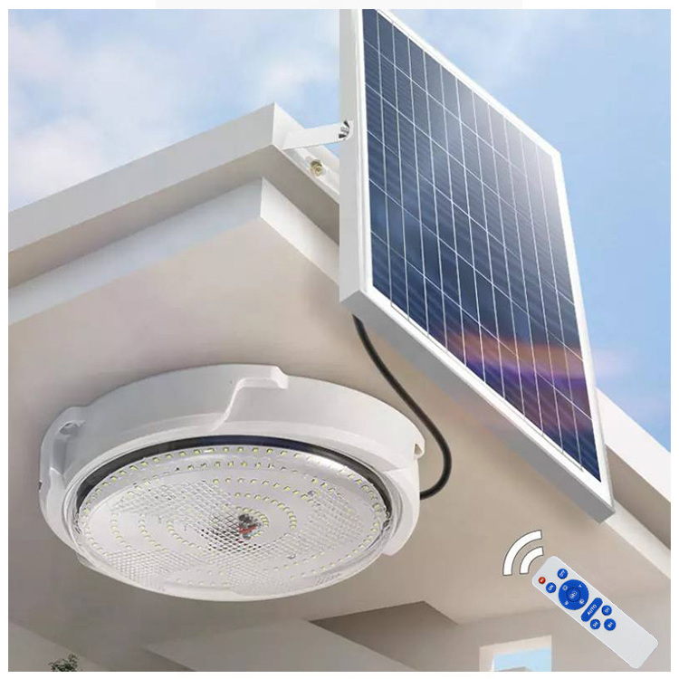 High Brightness Waterproof 100W 200w 300w 800w 800w Indoor Outdoor Solar Ceiling Light with Remote Control