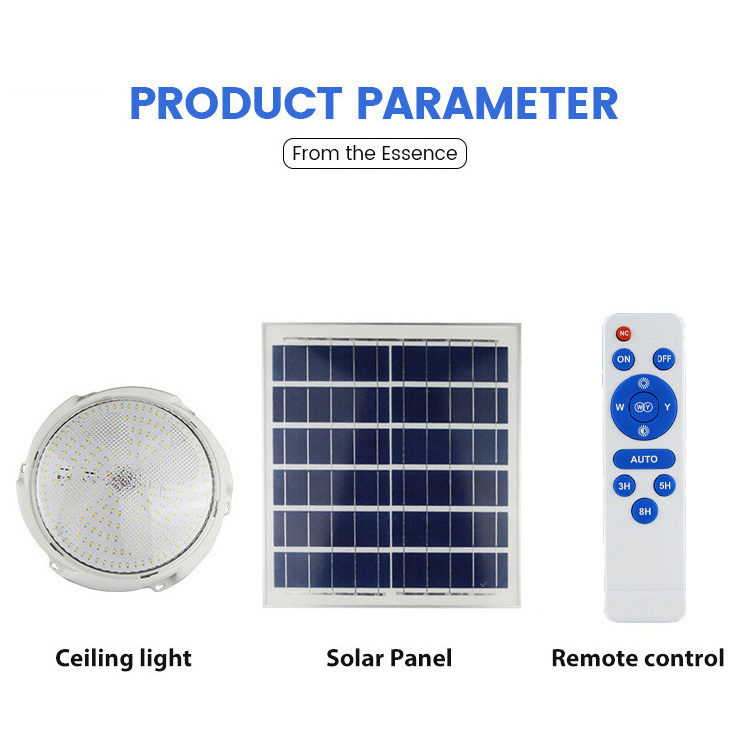 High Brightness Waterproof 100W 200w 300w 800w 800w Indoor Outdoor Solar Ceiling Light with Remote Control