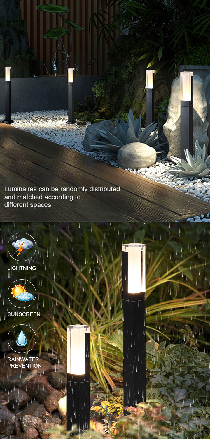 Shinyland Garden Lamp Ip65 Waterproof 7w 10w Modern Hotel Home Decoration Outdoor Bollard Led Lawn Light