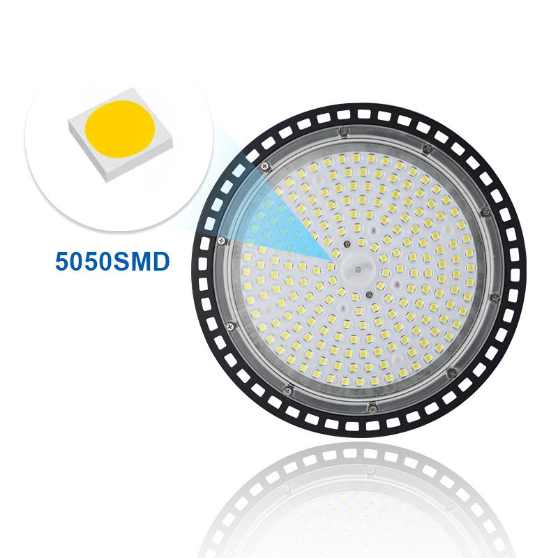 SMD 5050 TUV CE RoHS 5000K waterproof ip66 highbay led shop warehouse gymnasium 100w 150w 200w led ufo high bay light