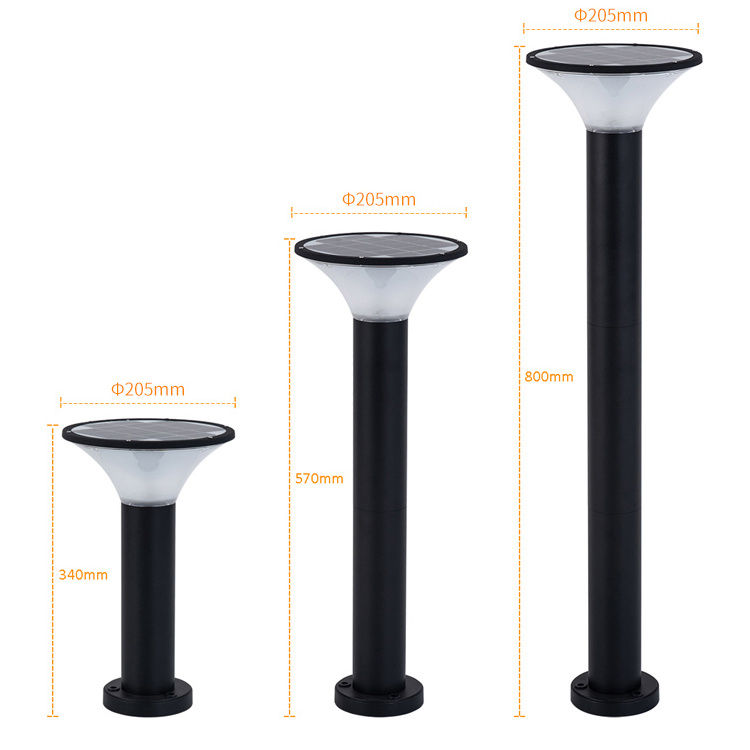 5W Landscape Bollard Light Outdoor Courtyard Decoration  Ip65 Waterproof Led Solar Garden Lights For Lawn Patio Yard Walkway