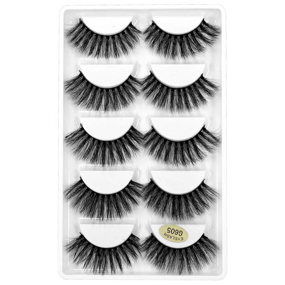 G600 5 Pairs Packaging 3d Mink Cosmeticos Belleza 6d Bulk Eyelash Lashes Natural Eye Lashes 25mm Eyelashes For Cilios Maquiagem