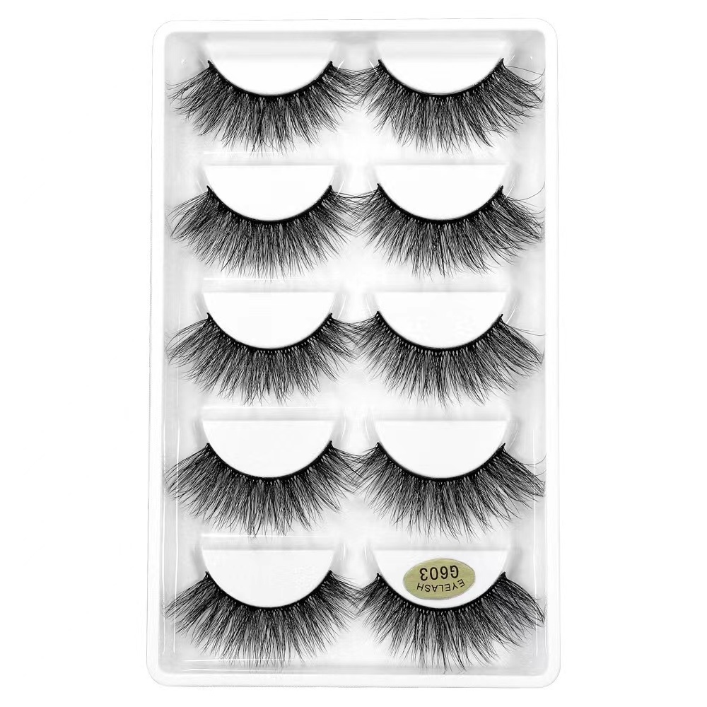 G600 5 Pairs Packaging 3d Mink Cosmeticos Belleza 6d Bulk Eyelash Lashes Natural Eye Lashes 25mm Eyelashes For Cilios Maquiagem