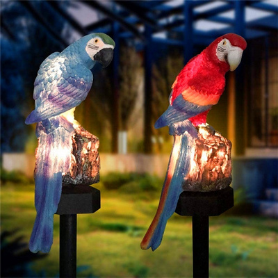 Outdoor waterproof solar Power LED Parrot garden Lawn Light for Yard Ground Walkway Driveway Decoration