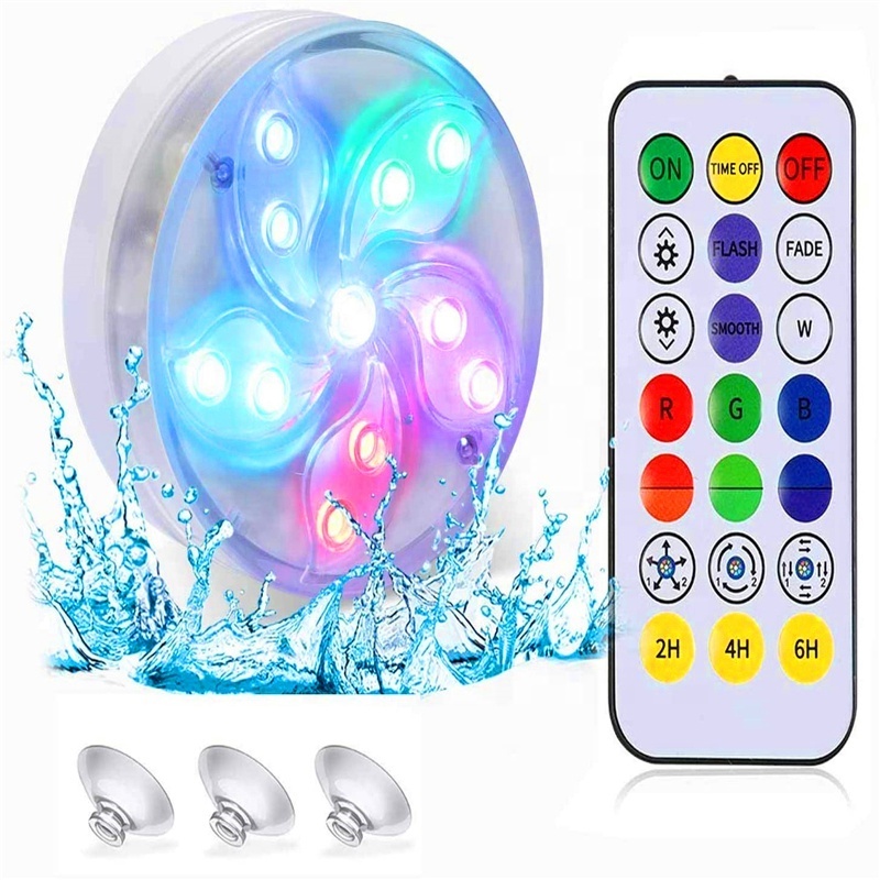 Hot sales  IP68 Waterproof submersible led  swimming pool lights underwater with RF remote for vase decoration