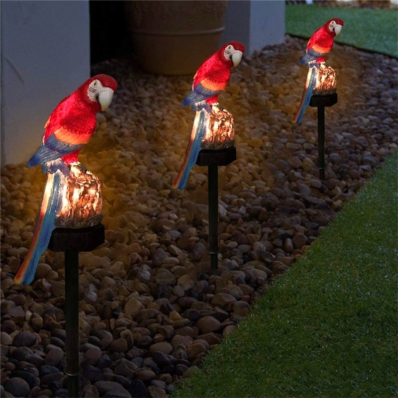 Outdoor waterproof solar Power LED Parrot garden Lawn Light for Yard Ground Walkway Driveway Decoration