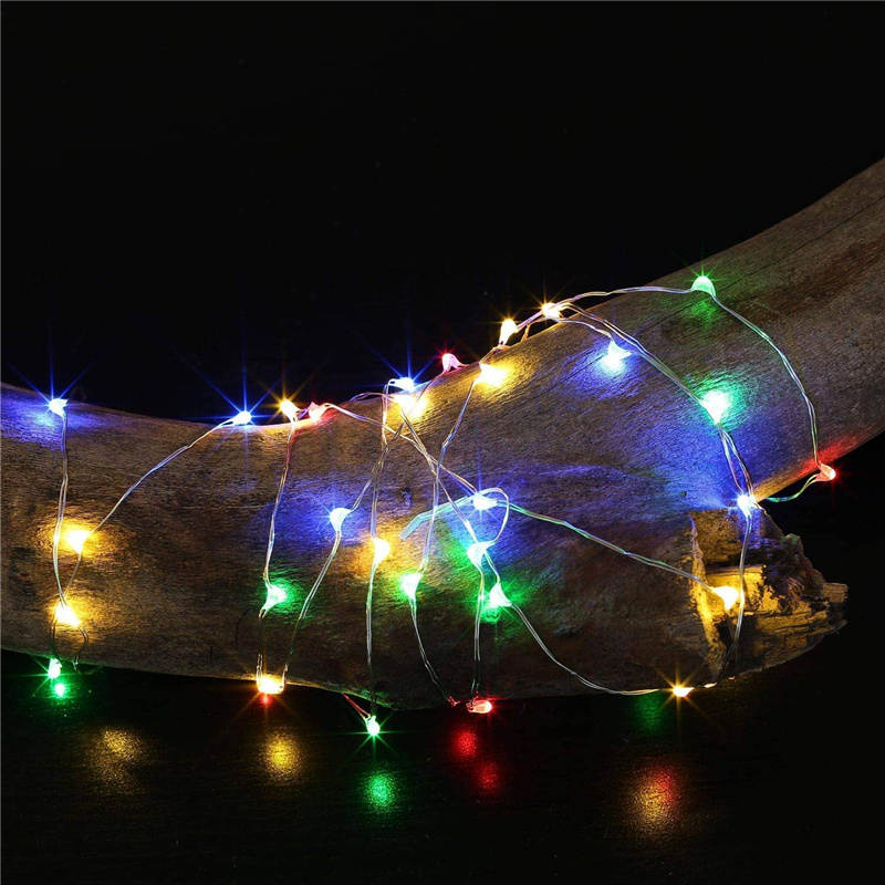 33ft 100 LEDS  IP68 Led String Lights 3AA Battery Operated RGB Color With 8 Modes Remote Control For Christmas Decorations