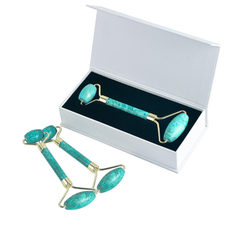 High Quality Turquoise Face Roller Turquoise Stones Facial Stone Firming Face Anti-Aging Puffy  Anti Wrinkle without Box