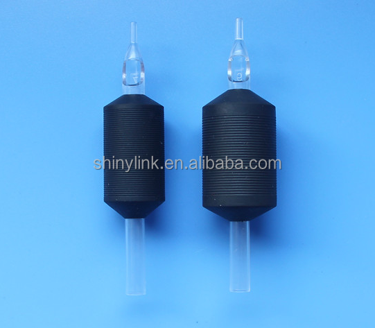 Professional Disposable Tattoo Tube With Rubber Grip Black Color