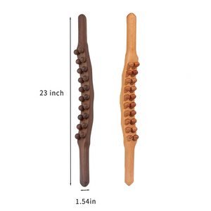 Best Selling Products 2024 Guasha Wood Stick Tools Wooden Therapy Scraping Lymphatic Drainage Massager Double Row 20 Beads Point