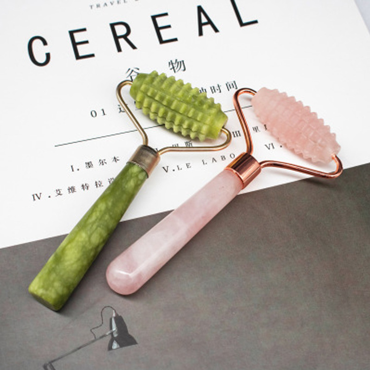 Natural  Facial Green Jade Roller Crystal Massage Kit Single Head Jade Roller