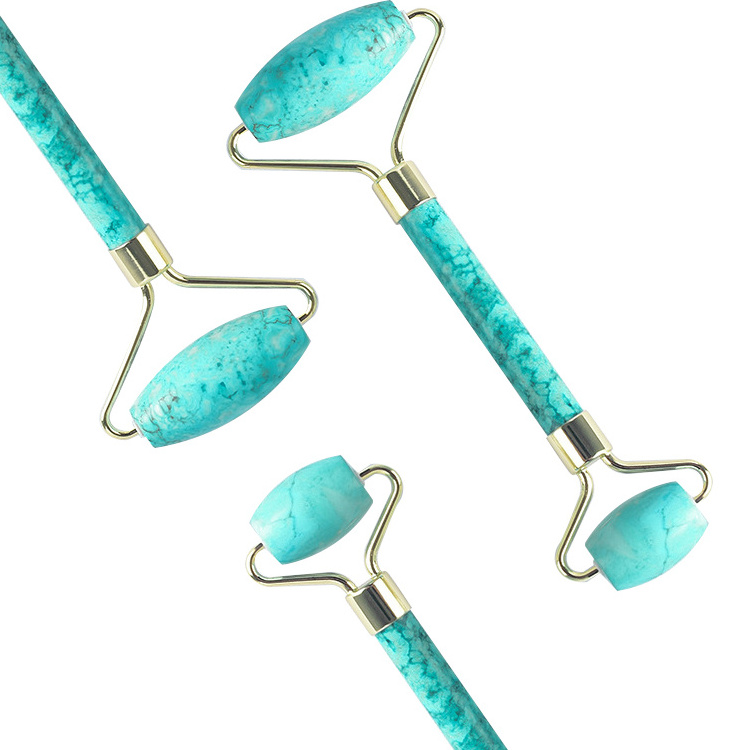 High Quality Turquoise Face Roller Turquoise Stones Facial Stone Firming Face Anti-Aging Puffy  Anti Wrinkle without Box