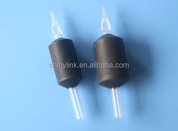 Professional Disposable Tattoo Tube With Rubber Grip Black Color