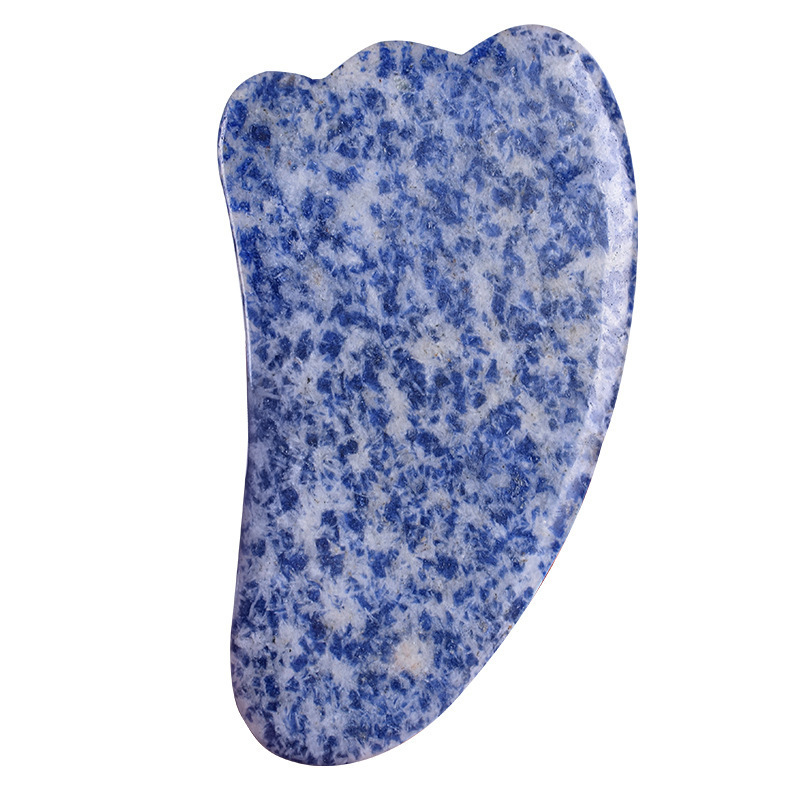 best selling products 2023 Customized Jade Gua Sha Blue Spot Stone Scraping  Massage Gua Sha Board Face and Body Skin