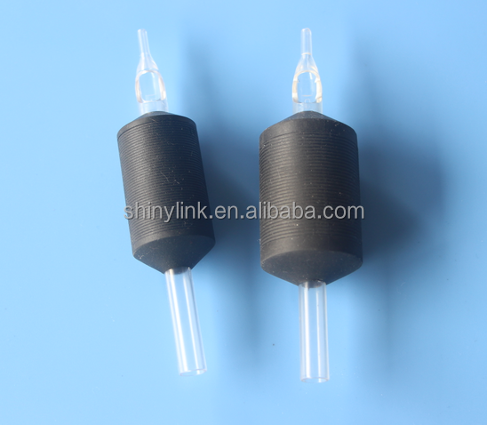 Professional Disposable Tattoo Tube With Rubber Grip Black Color