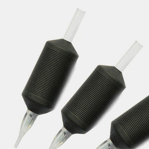 Professional Disposable Tattoo Tube With Rubber Grip Black Color