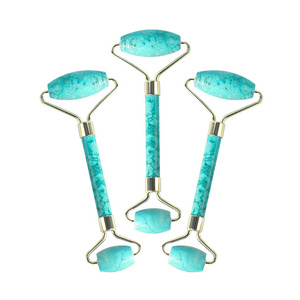 High Quality Turquoise Face Roller Turquoise Stones Facial Stone Firming Face Anti-Aging Puffy  Anti Wrinkle without Box