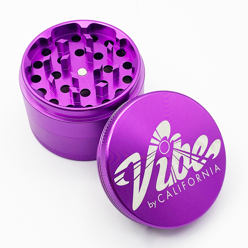 Black Grinder High Quality Custom Logo 40mm 4piece Purple Herb Grinders