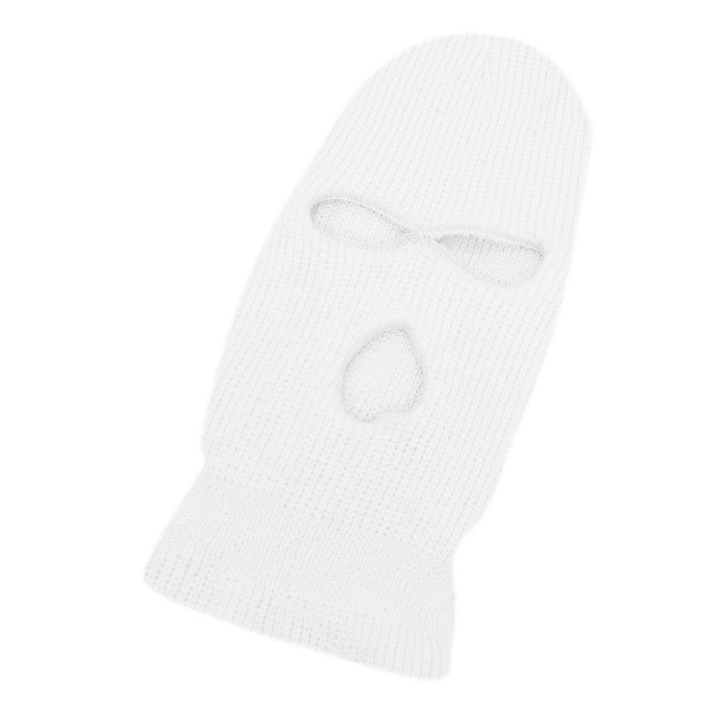 Wholesale Windproof Cycling Balaclava light blue Knitted Ski Masks Full Face Winter Hats 3 Hole Hats Embroidery Custom Balaclava