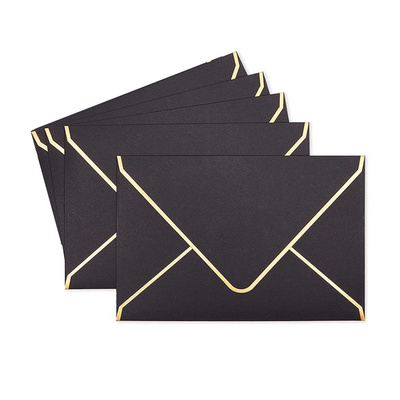 Recyclable Blank Paper Envelopes Wedding Party Invitation Envelope Greeting Cards Gift Envelopes with Gold Border