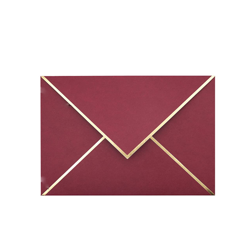 Recyclable Blank Paper Envelopes Wedding Party Invitation Envelope Greeting Cards Gift Envelopes with Gold Border