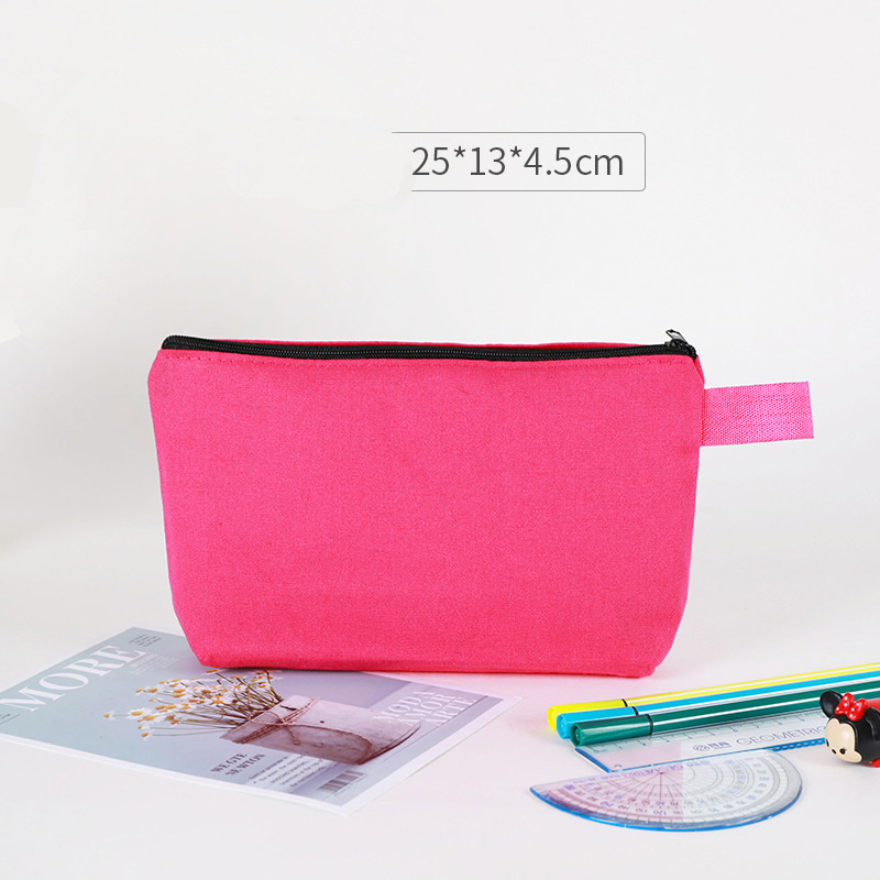 RTS Wholesale Mix Color Cotton Canvas Cosmetic Makeup Bag Blank Dust Wash Pouch Canvas Make up Bag Cosmetic Pouch