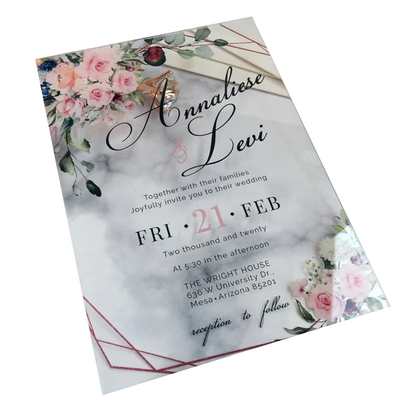 Custom Acrylic Wedding Invitation Card With Envelope Luxury Elegant Wedding Supplies Multiple Styles Greeting Wedding Invitation