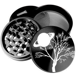 Custom Logo Metal 40mm 4piece Large Herb Grinders Black Grinders Herbal