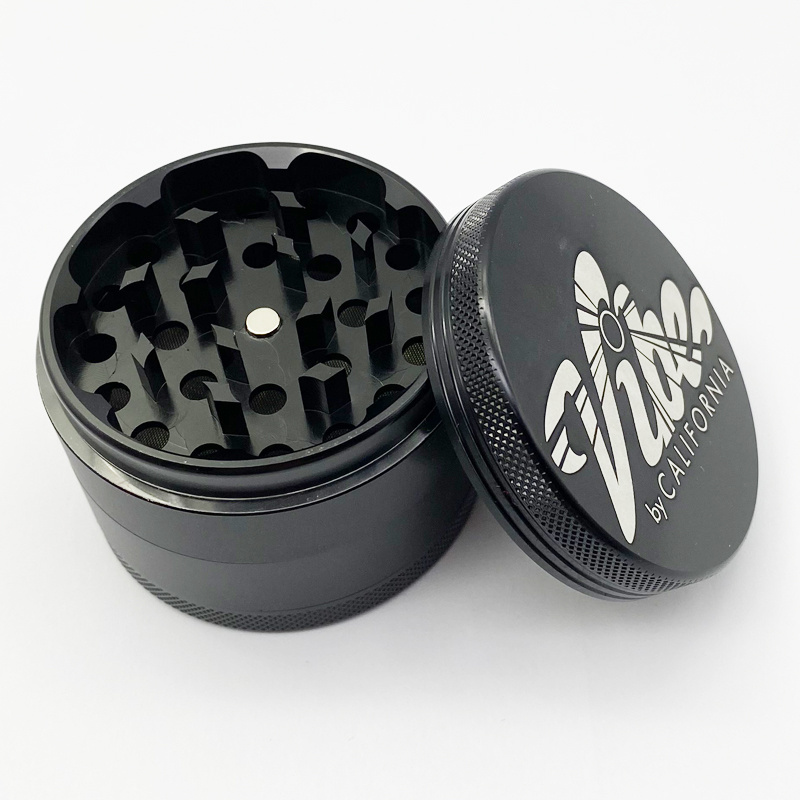 Black Grinder High Quality Custom Logo 40mm 4piece Purple Herb Grinders