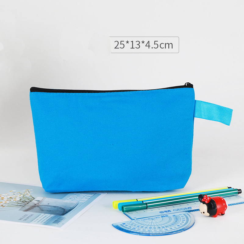 RTS Wholesale Mix Color Cotton Canvas Cosmetic Makeup Bag Blank Dust Wash Pouch Canvas Make up Bag Cosmetic Pouch