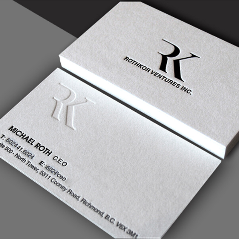 Custom Name card with your design embossed letterpress printing paper business cards Thank you cards