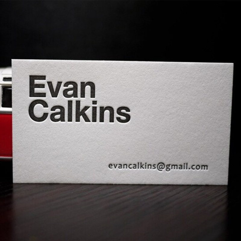 Custom Name card with your design embossed letterpress printing paper business cards Thank you cards