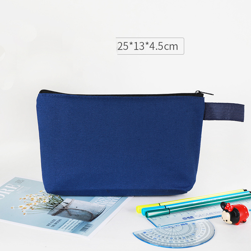 RTS Wholesale Mix Color Cotton Canvas Cosmetic Makeup Bag Blank Dust Wash Pouch Canvas Make up Bag Cosmetic Pouch