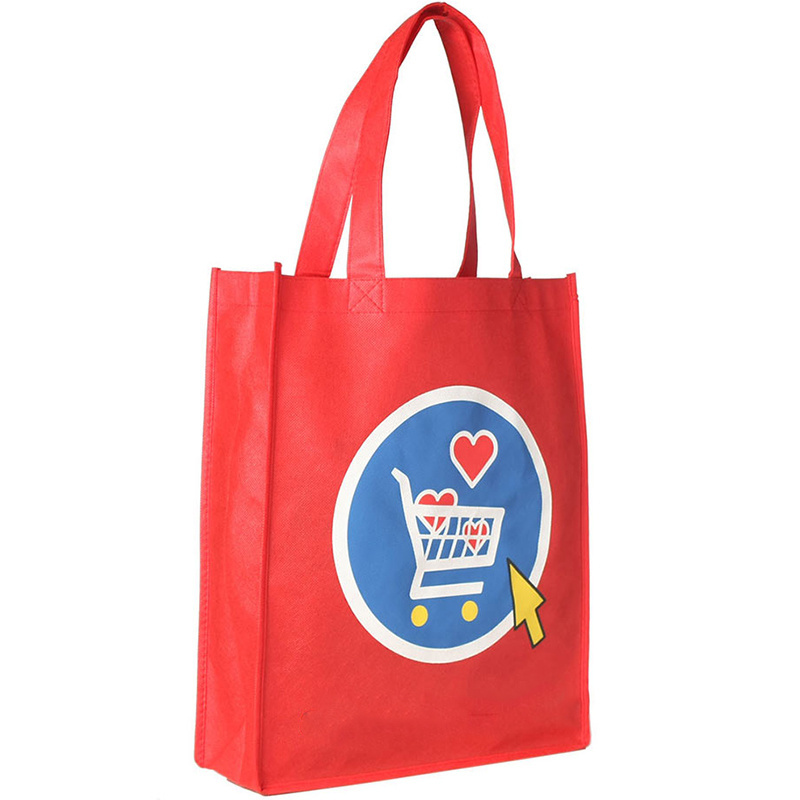 Custom Print Brand Logo Eco Reusable Supermarket Grocery Shopping Bag  Non Woven Carry Fabric Tote Bag