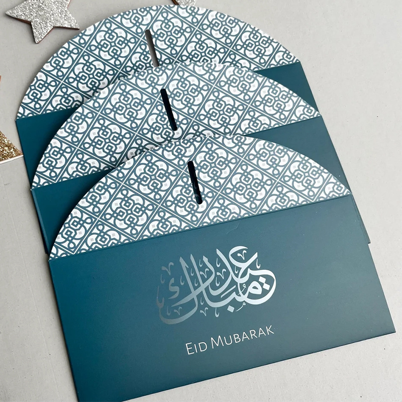 Custom Logo Cash Envelopes Eid Mubarak Ramadan Money Decorative Paper Package Red Packet Party Supplies Eid New Year Red Packet