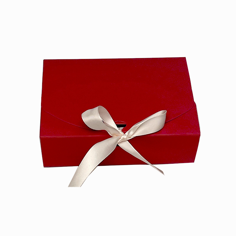 Ribbon Packing Custom Shape And Logo Folding Cosmetic Jewelry Kraft Paper Candy Gift Boxes Cartridge Packaging Paper Box