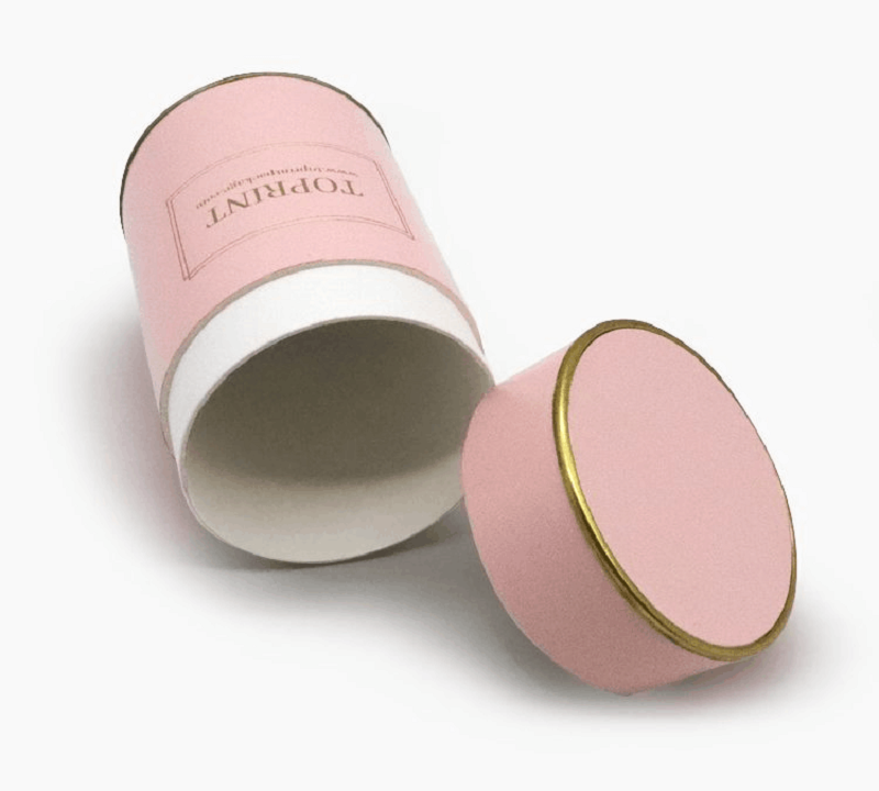 2021 Custom Size Pink Kraft Paper tube Eco-friendly Cylinder Round Gift Hat Box Packaging/Storage Tea Coffee Candle Candy