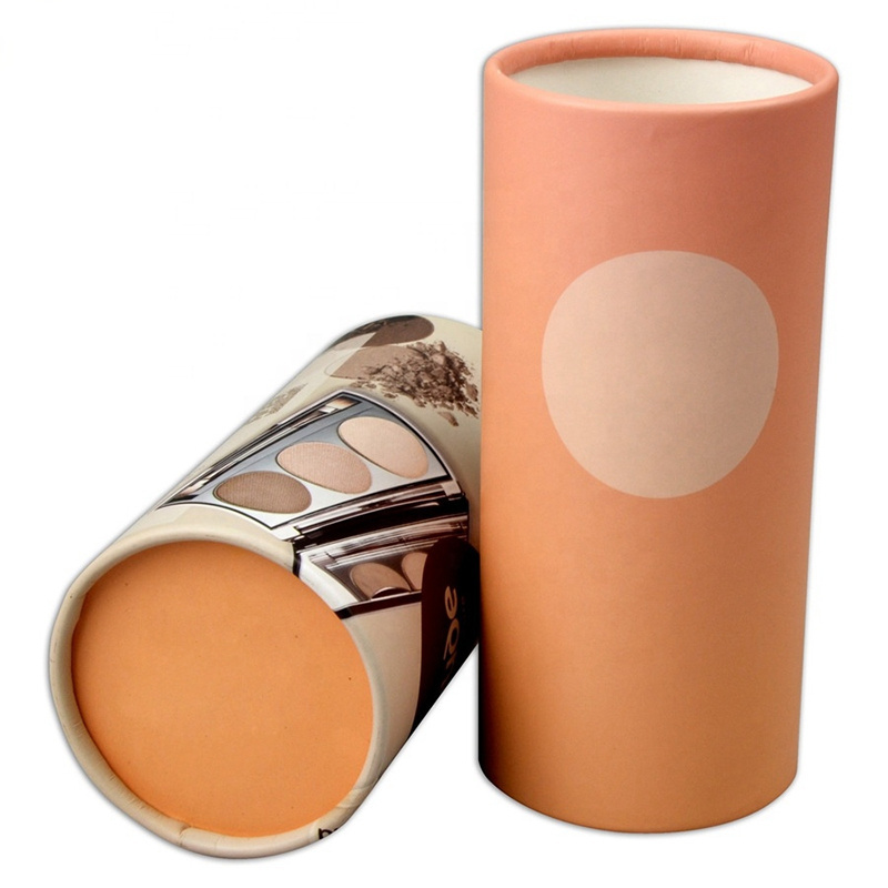 2021 Custom Size Pink Kraft Paper tube Eco-friendly Cylinder Round Gift Hat Box Packaging/Storage Tea Coffee Candle Candy