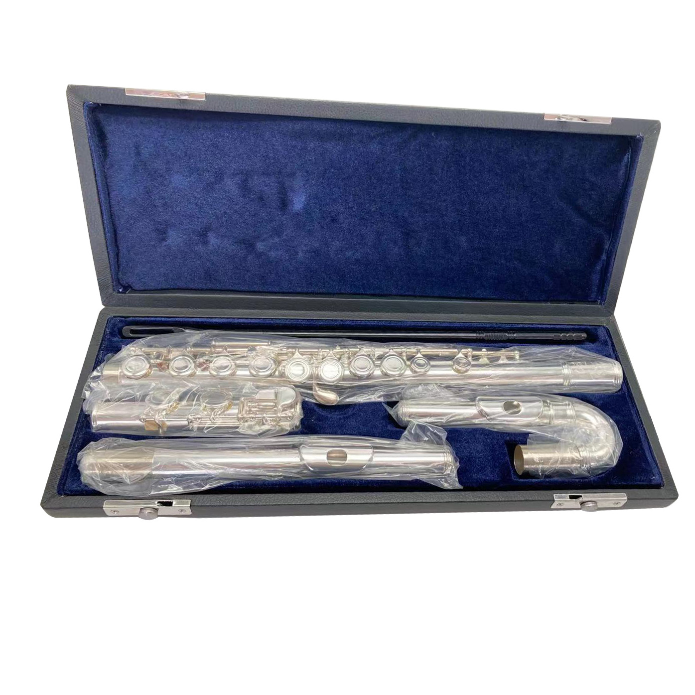 High grade C tone Silver plated flute Concert Performance Instrument curved flute