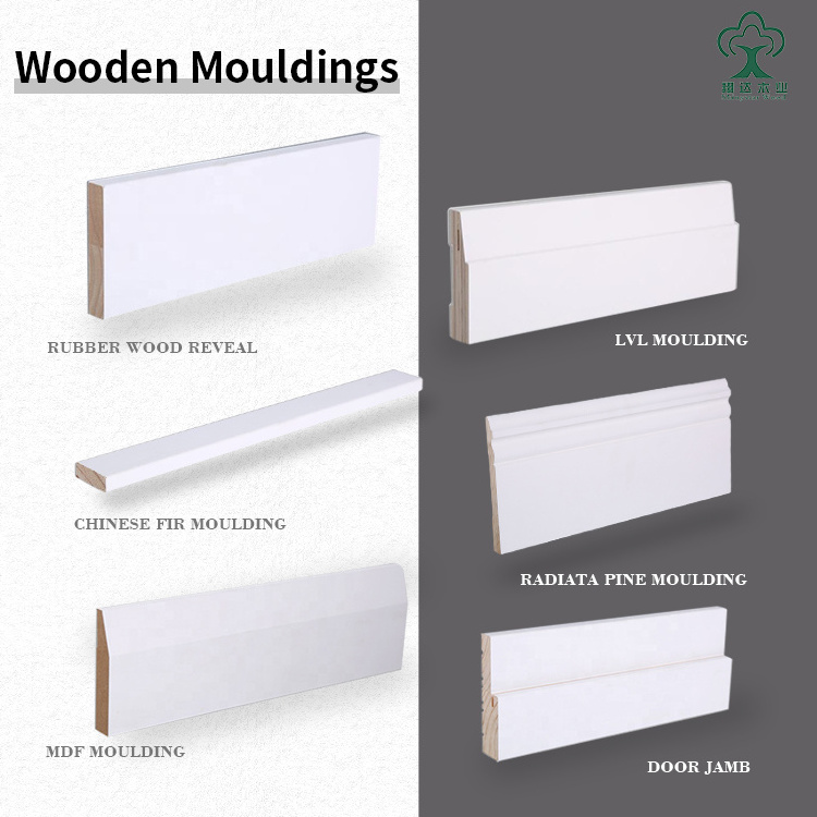 Cheap Water Resistant Wooden Wall Floor Skirting Architrave Moulding For Door