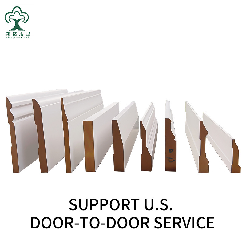 Immediate Delivery Primed MDF Wood Mouldings Free Samples MDF Modern Baseboard Wood Skirting Board