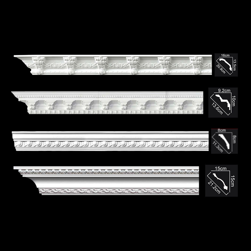 Polyurethane Crown Molding PU Trim Panel Molding For Home Decoration