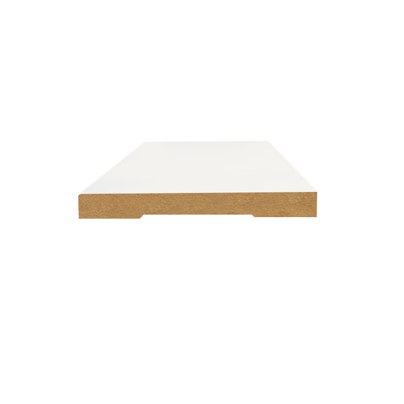 3/4 in. x  5-1/4 in. White Primed Cover Baseboard MDF Trim Moulding