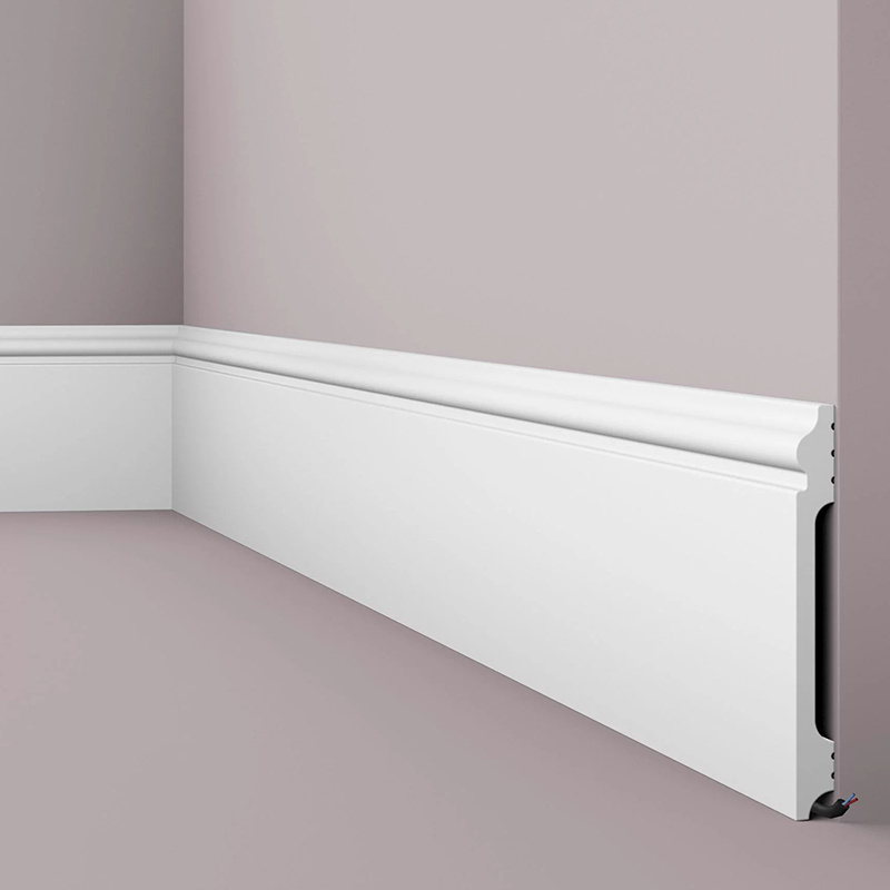 Modern White PS Skirting Baseboard Polystyrene Flooring Molding