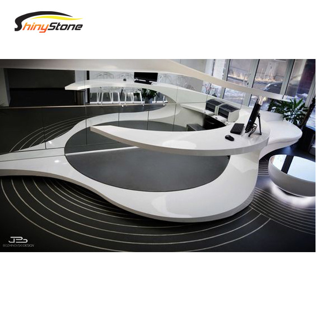 Circular shape Solid Surface/man-made stone salon reception desk