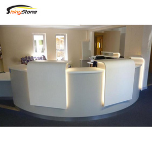 Bespoke circular shape solid surface reception desk