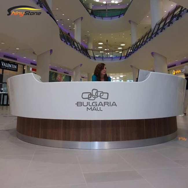 Bespoke circular shape solid surface reception desk